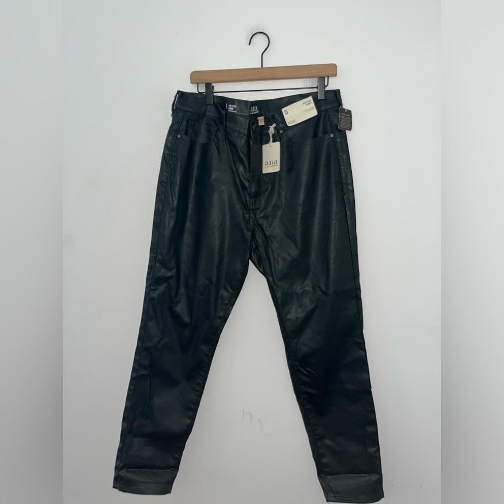 ANA New with Tags NWT Faux Leather Denim High Rise SkinnyJeans Size 16